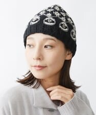 NK7AW10090 GIANNI LO GIUDICE(ジャンニ ロ ジュディチェ) ホーリーニット帽子 ブラック