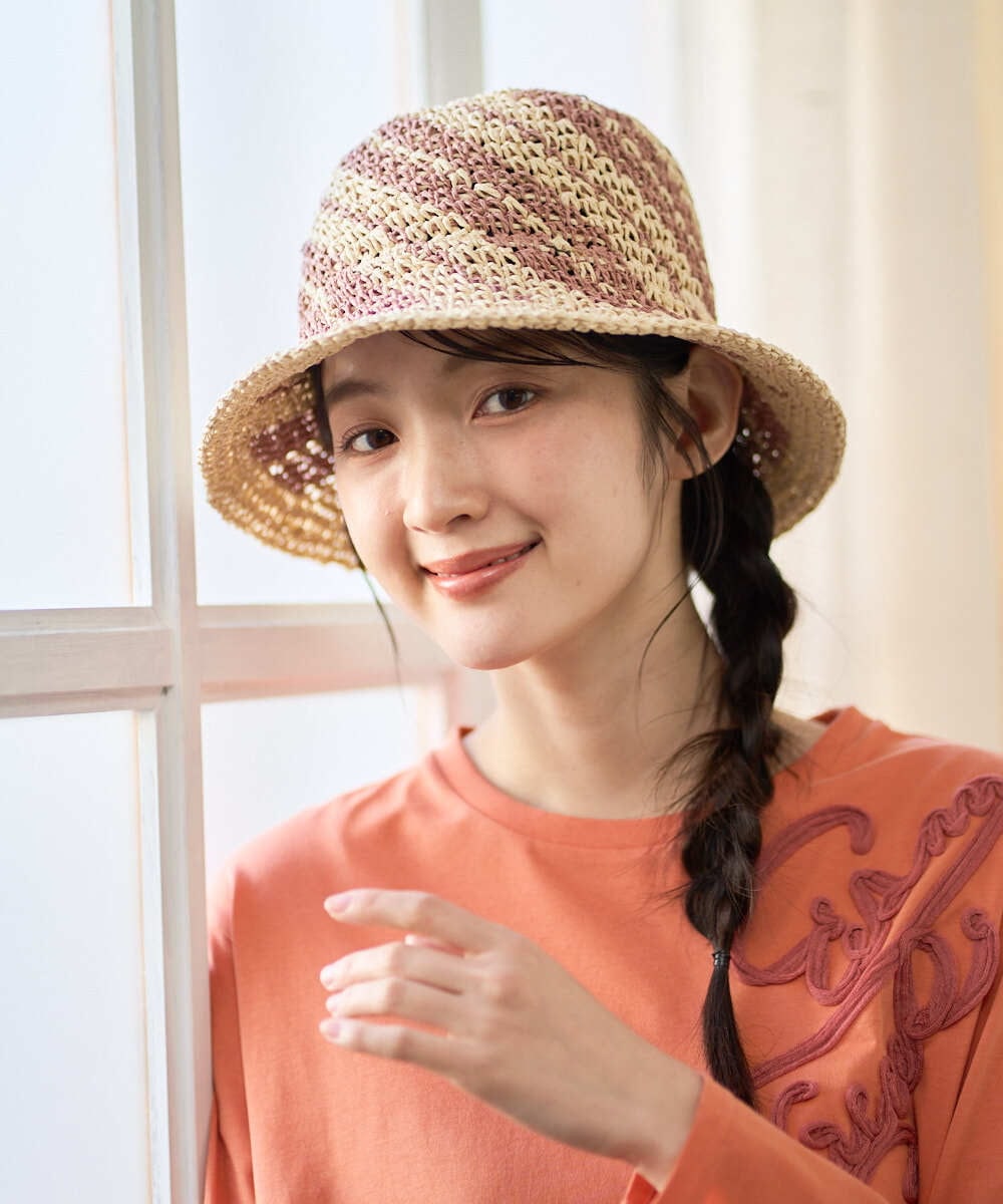 NK7ED01100 GIANNI LO GIUDICE(ジャンニ ロ ジュディチェ) ペーパーハット ピンク