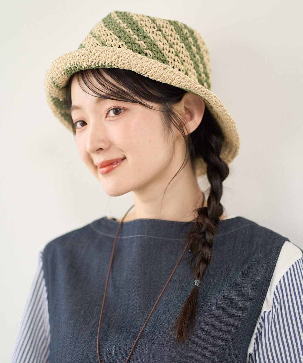 NK7ED01100 GIANNI LO GIUDICE(ジャンニ ロ ジュディチェ) ペーパーハット グリーン