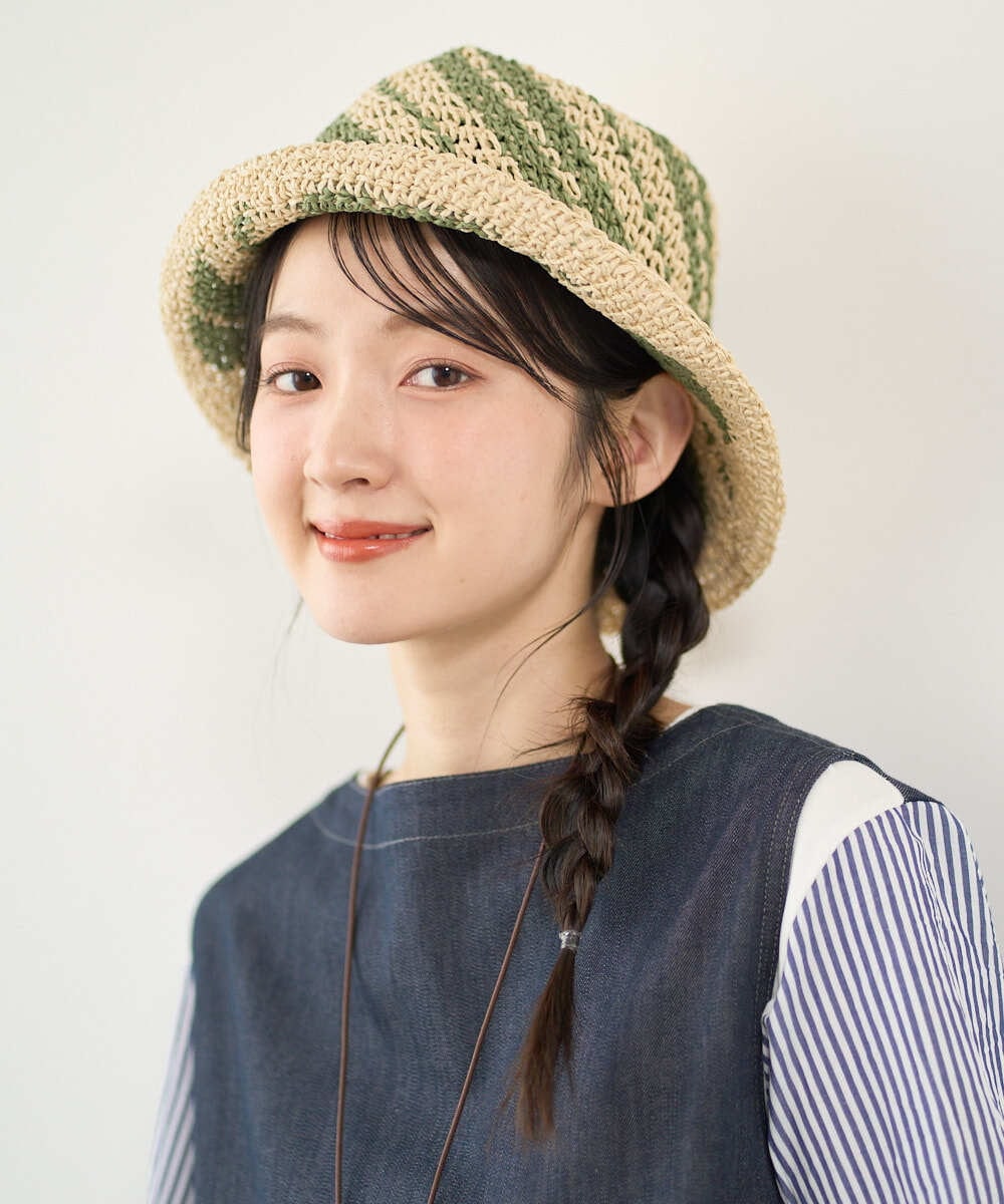 NK7ED01100 GIANNI LO GIUDICE(ジャンニ ロ ジュディチェ) ペーパーハット グリーン