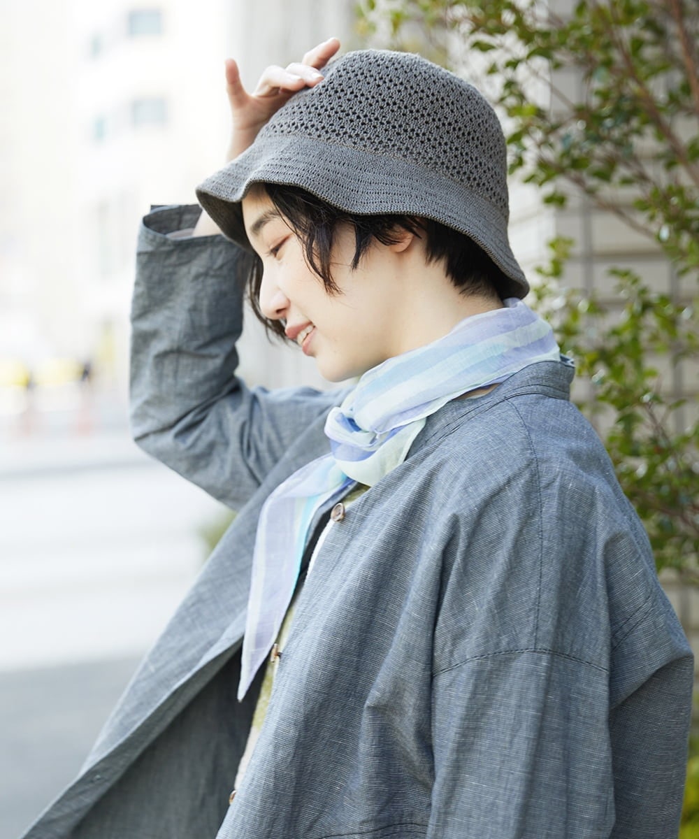 NK7ET01130 GIANNI LO GIUDICE(ジャンニ ロ ジュディチェ) [日本製]レース編み帽子 グレー