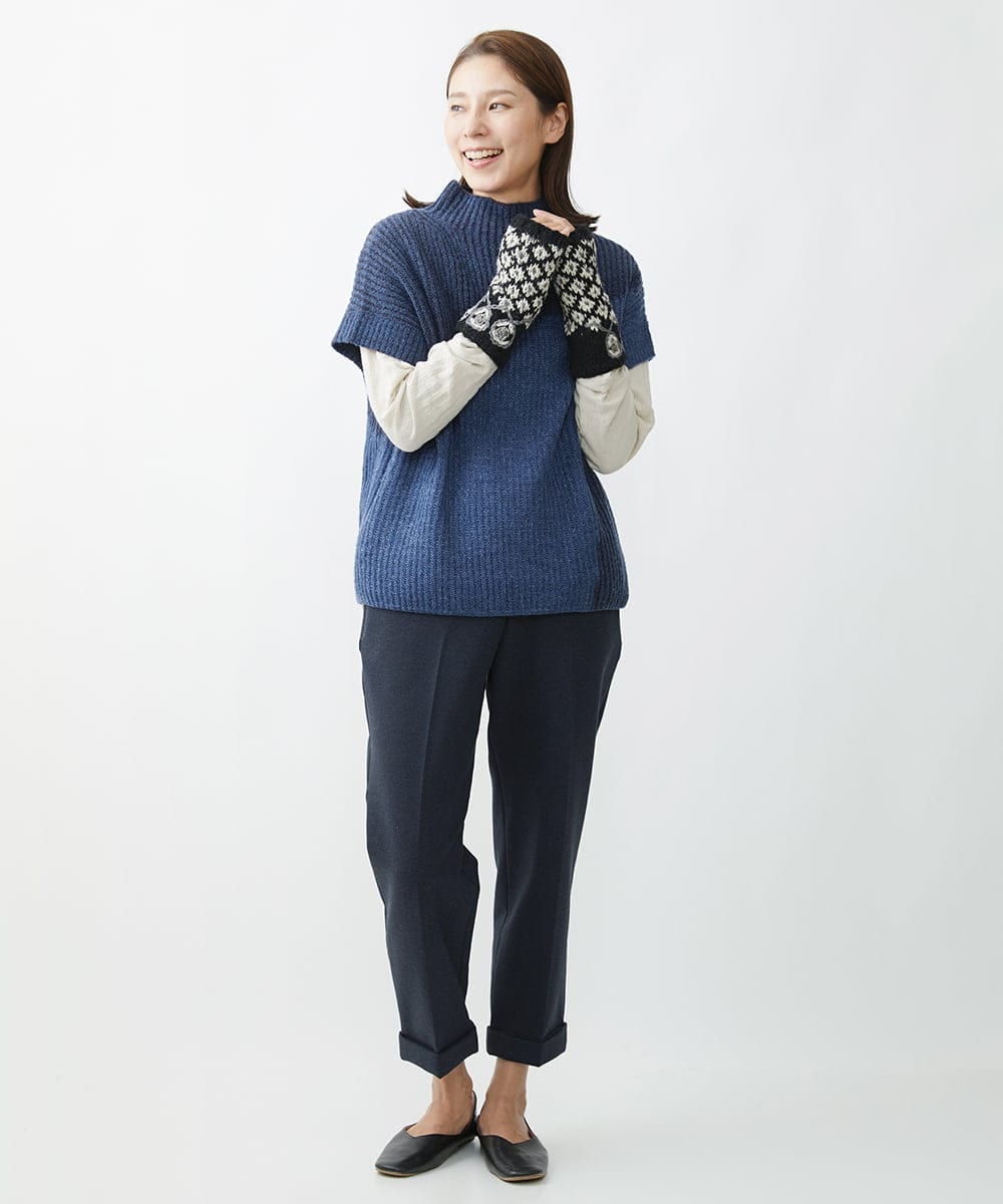 NK8AW10090 GIANNI LO GIUDICE(ジャンニ ロ ジュディチェ) ホーリーニット手袋 ブラック