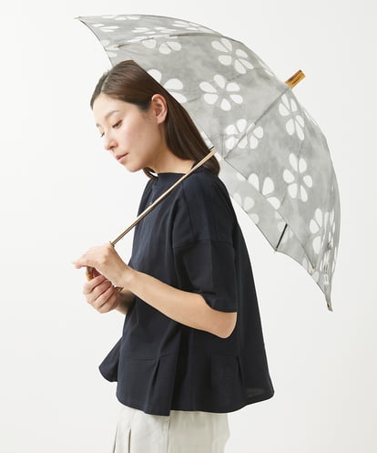 GIANNI LO GIUDICE(ジャンニ ロ ジュディチェ) [日本製・晴雨兼用]ベンガラ染め風傘 グレー/灰 40