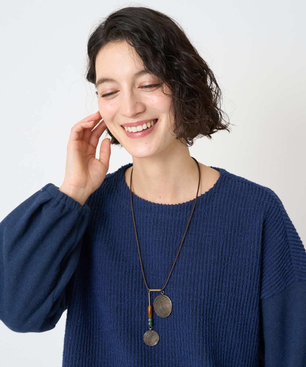 NR2AE11130 GIANNI LO GIUDICE(小さいサイズ)(メゾン ドゥ サンク) [日本製]アシンメトリーサークルネックレス ゴールド