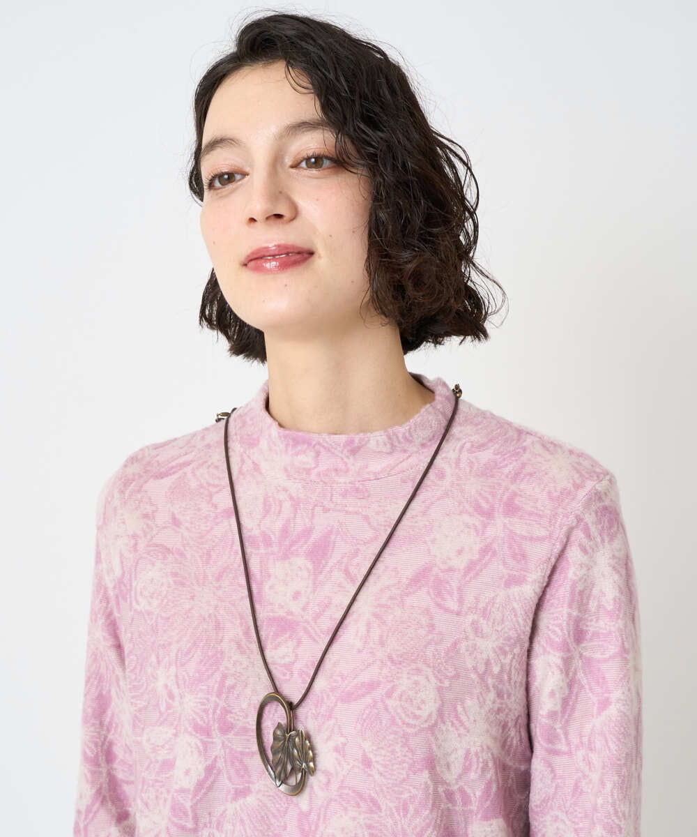 NR2AE12110 GIANNI LO GIUDICE(小さいサイズ)(メゾン ドゥ サンク) [日本製]リーフブローチ2WAYネックレス ゴールド