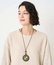 NR2AE13090 GIANNI LO GIUDICE(小さいサイズ)(メゾン ドゥ サンク) [日本製]フェルトトップネックレス グリーン