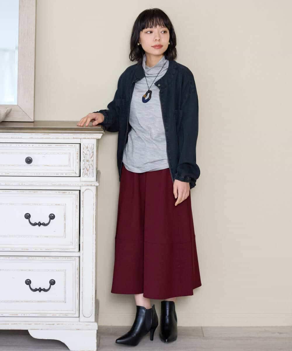 NR2AH37100 GIANNI LO GIUDICE(小さいサイズ)(メゾン ドゥ サンク) [日本製]イレギュラーウッドトップネックレス ネイビー