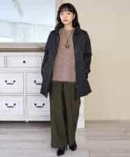 NR2AH37100 GIANNI LO GIUDICE(小さいサイズ)(メゾン ドゥ サンク) [日本製]イレギュラーウッドトップネックレス ネイビー