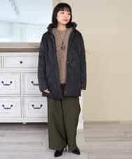 NR2AH37100 GIANNI LO GIUDICE(小さいサイズ)(メゾン ドゥ サンク) [日本製]イレギュラーウッドトップネックレス ネイビー