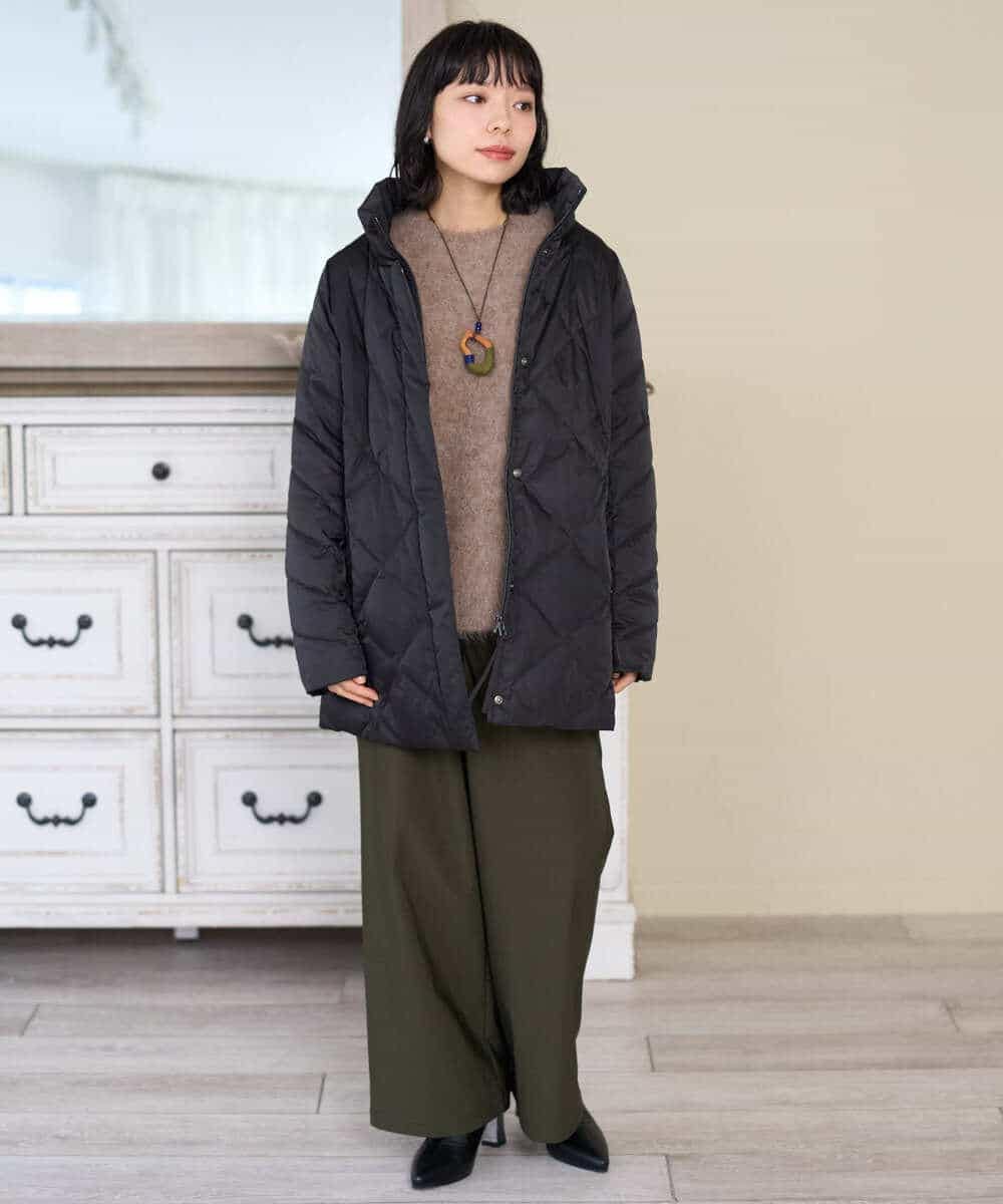 NR2AH37100 GIANNI LO GIUDICE(小さいサイズ)(メゾン ドゥ サンク) [日本製]イレギュラーウッドトップネックレス ネイビー