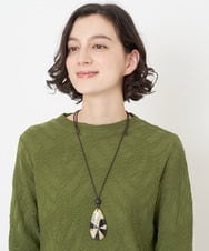 NR2AV06090 GIANNI LO GIUDICE(小さいサイズ)(メゾン ドゥ サンク) [日本製]スネーク柄パッチワーク風ワントップネックレス  アイボリー系