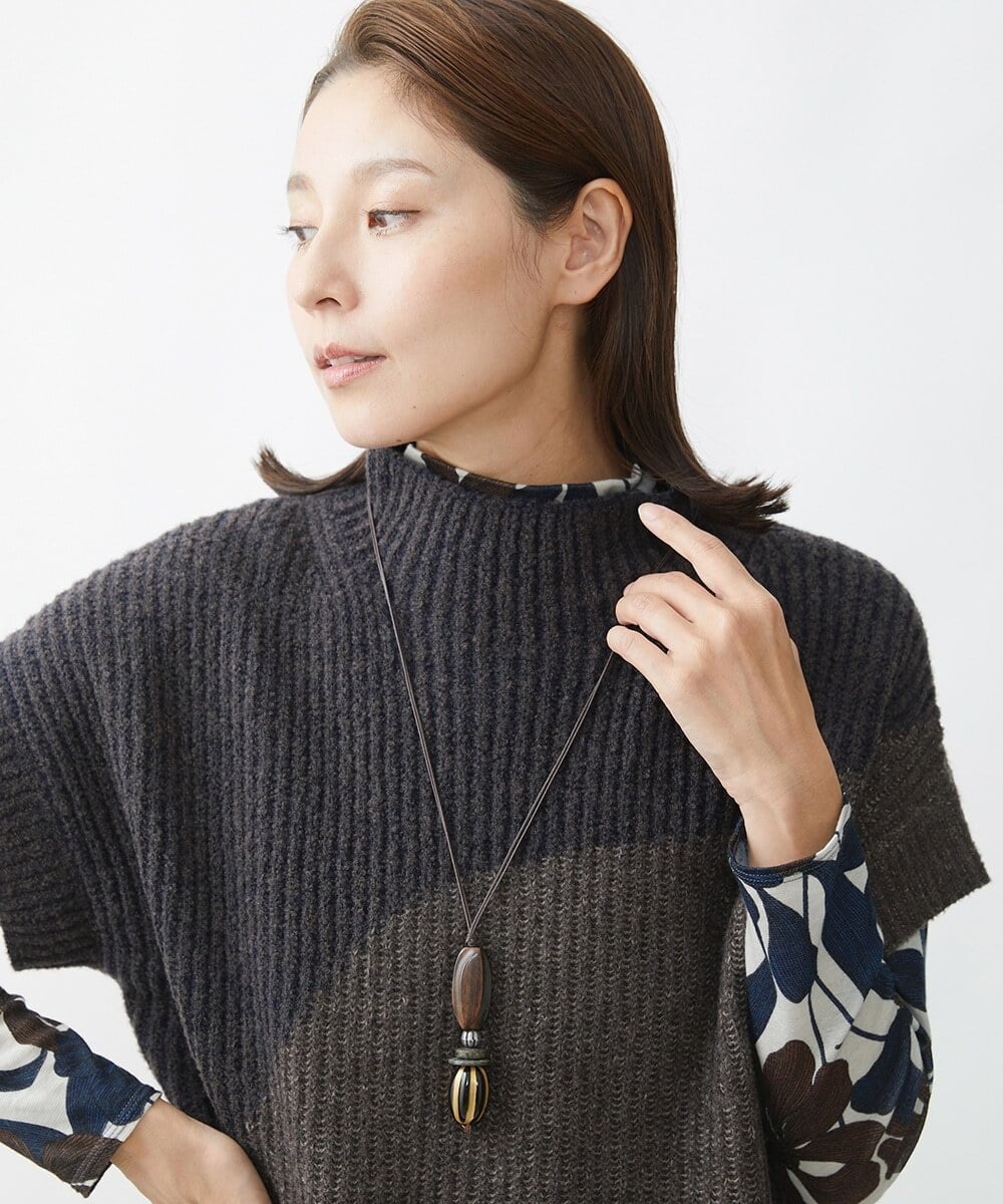 NR2AW02120 GIANNI LO GIUDICE(小さいサイズ)(メゾン ドゥ サンク) [日本製]美濃焼ワントップネックレス レッド系