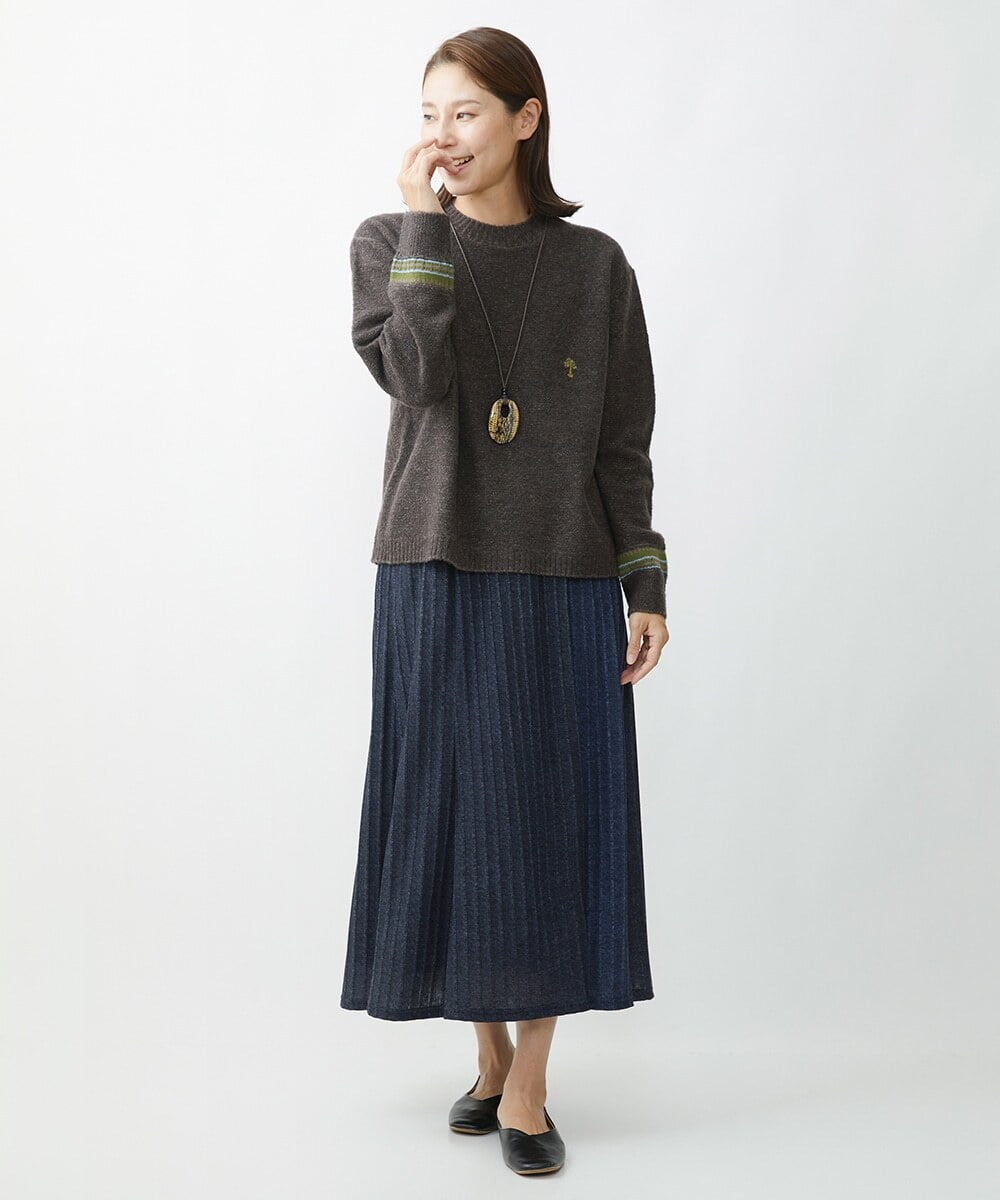 NR2AW03080 GIANNI LO GIUDICE(小さいサイズ)(メゾン ドゥ サンク) [日本製]ウッドワントップネックレス ベージュ