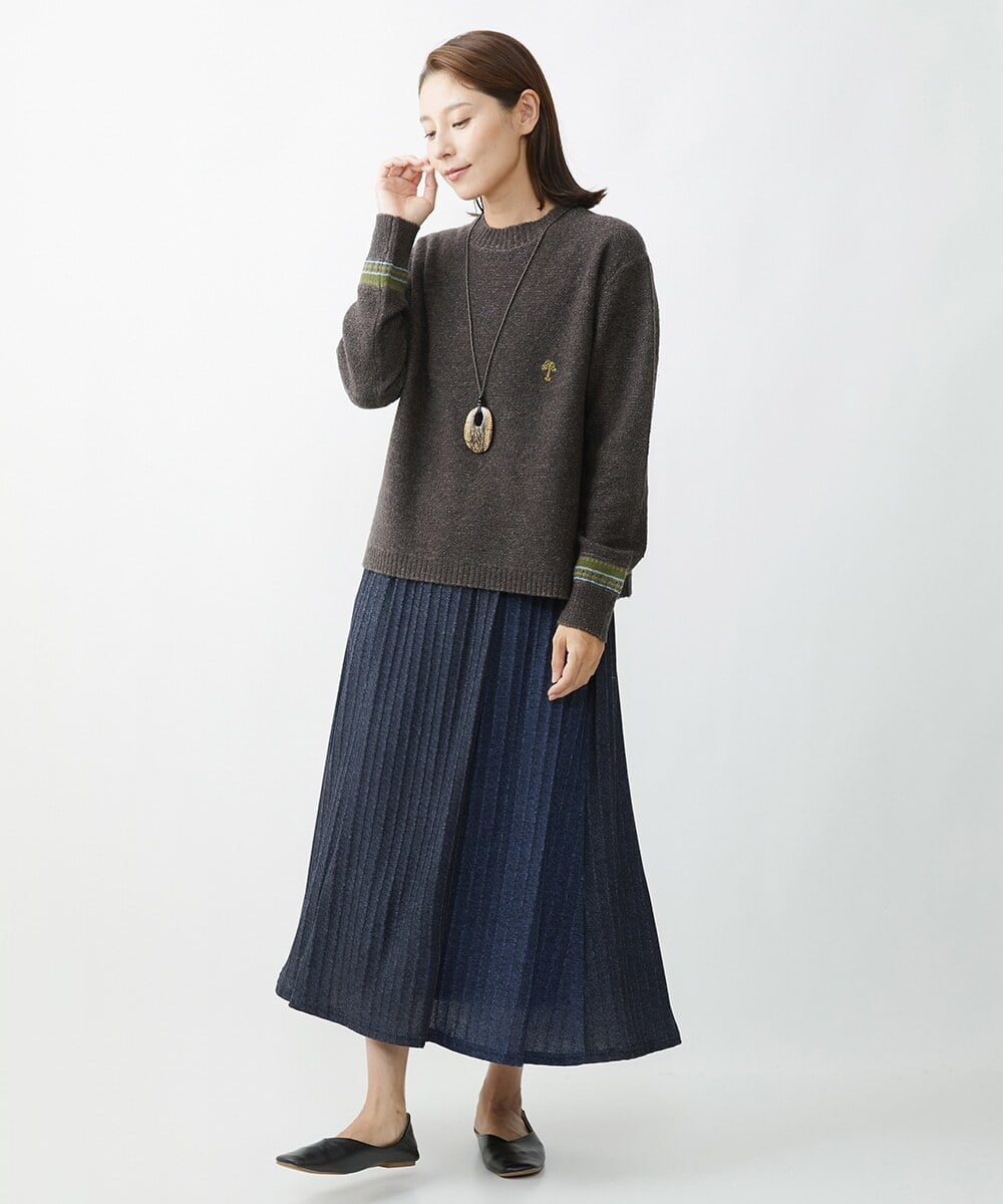 NR2AW03080 GIANNI LO GIUDICE(小さいサイズ)(メゾン ドゥ サンク) [日本製]ウッドワントップネックレス ベージュ