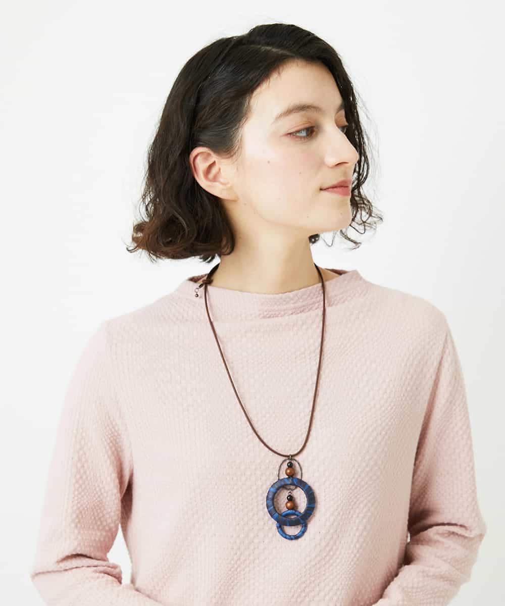 NR2ED01100 GIANNI LO GIUDICE(小さいサイズ)(メゾン ドゥ サンク) リングテープトップネックレス ネイビー