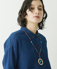 NR2ET02140 GIANNI LO GIUDICE(小さいサイズ)(メゾン ドゥ サンク) ターコイズミックスパーツネックレス ターコイズブルー系