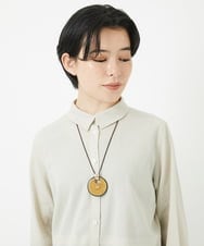 NR2GA23100 GIANNI LO GIUDICE(小さいサイズ)(メゾン ドゥ サンク) [日本製]レジンコーティングネックレス ブラウン系