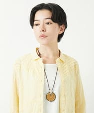 NR2GA23100 GIANNI LO GIUDICE(小さいサイズ)(メゾン ドゥ サンク) [日本製]レジンコーティングネックレス ブラウン系