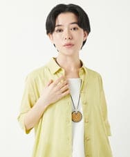NR2GA23100 GIANNI LO GIUDICE(小さいサイズ)(メゾン ドゥ サンク) [日本製]レジンコーティングネックレス ブラウン系