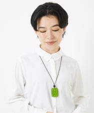 NR2GA24100 GIANNI LO GIUDICE(小さいサイズ)(メゾン ドゥ サンク) [日本製]ラメレジンネックレス グリーン