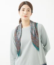 NR3AA07060 GIANNI LO GIUDICE(小さいサイズ)(メゾン ドゥ サンク) プリーツペイズリースカーフ グリーン系