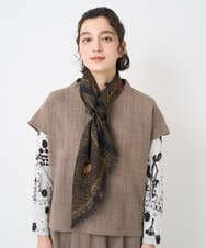 NR3AE12160 GIANNI LO GIUDICE(小さいサイズ)(メゾン ドゥ サンク) エスニックスクエアストール ベージュ