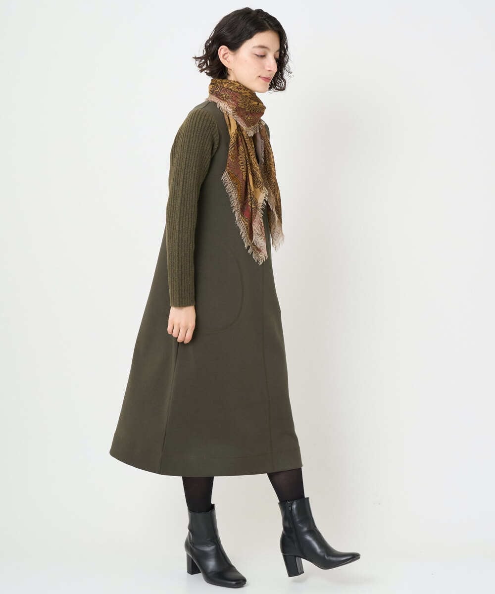 NR3AE12160 GIANNI LO GIUDICE(小さいサイズ)(メゾン ドゥ サンク) エスニックスクエアストール ベージュ