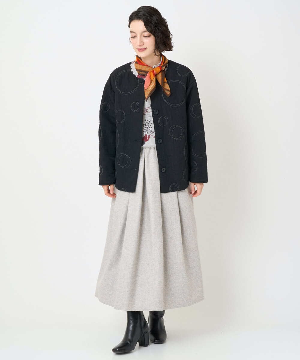 NR3AE13150 GIANNI LO GIUDICE(小さいサイズ)(メゾン ドゥ サンク) ミニキカスクエアストール オレンジ