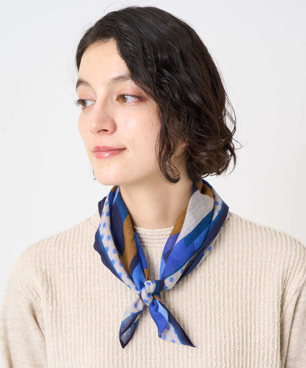 NR3AE13150 GIANNI LO GIUDICE(小さいサイズ)(メゾン ドゥ サンク) ミニキカスクエアストール オレンジ