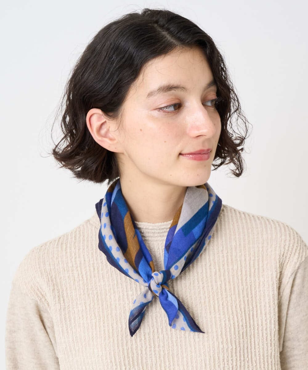 NR3AE13150 GIANNI LO GIUDICE(小さいサイズ)(メゾン ドゥ サンク) ミニキカスクエアストール オレンジ