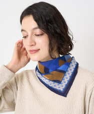 NR3AE13150 GIANNI LO GIUDICE(小さいサイズ)(メゾン ドゥ サンク) ミニキカスクエアストール ブルー