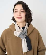 NR3AE15100 GIANNI LO GIUDICE(小さいサイズ)(メゾン ドゥ サンク) カラーブロックストール ブラック