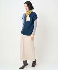 NR3AE15100 GIANNI LO GIUDICE(小さいサイズ)(メゾン ドゥ サンク) カラーブロックストール ブラック