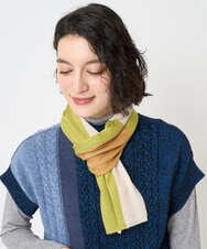 NR3AE15100 GIANNI LO GIUDICE(小さいサイズ)(メゾン ドゥ サンク) カラーブロックストール ブラック