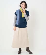 NR3AE15100 GIANNI LO GIUDICE(小さいサイズ)(メゾン ドゥ サンク) カラーブロックストール ブラック