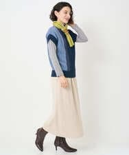 NR3AE15100 GIANNI LO GIUDICE(小さいサイズ)(メゾン ドゥ サンク) カラーブロックストール ブラック