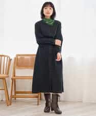 NR3AH40110 GIANNI LO GIUDICE(小さいサイズ)(メゾン ドゥ サンク) ペイズリープリントミニスクエアスカーフ グリーン