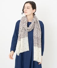 NR3AV04170 GIANNI LO GIUDICE(小さいサイズ)(メゾン ドゥ サンク) レオパードドットストール アイボリー×ブラウン系