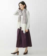 NR3AV04170 GIANNI LO GIUDICE(小さいサイズ)(メゾン ドゥ サンク) レオパードドットストール アイボリー×ブラウン系