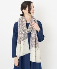 NR3AV04170 GIANNI LO GIUDICE(小さいサイズ)(メゾン ドゥ サンク) レオパードドットストール アイボリー×ブラウン系