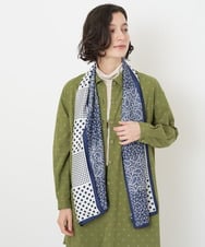 NR3AV11050 GIANNI LO GIUDICE(小さいサイズ)(メゾン ドゥ サンク) ドットバンダナプリントスカーフ ネイビー