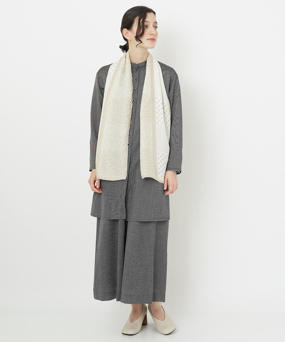 NR3AV11050 GIANNI LO GIUDICE(小さいサイズ)(メゾン ドゥ サンク) ドットバンダナプリントスカーフ ネイビー