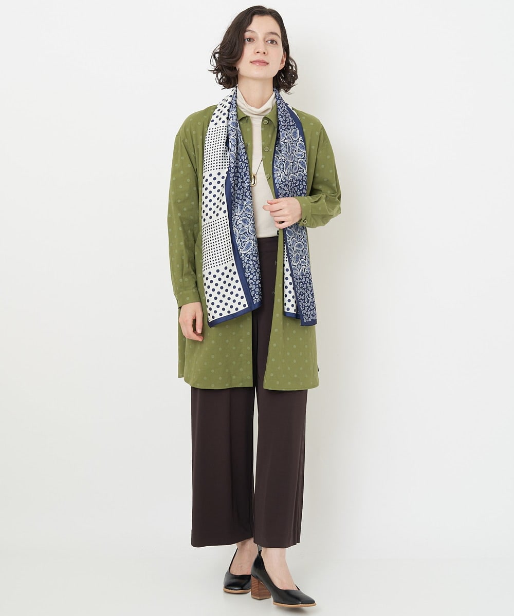 NR3AV11050 GIANNI LO GIUDICE(小さいサイズ)(メゾン ドゥ サンク) ドットバンダナプリントスカーフ ネイビー