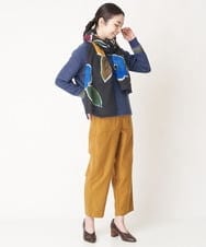 NR3AW01160 GIANNI LO GIUDICE(小さいサイズ)(メゾン ドゥ サンク) フラワー柄大判ストール ダークグレー系