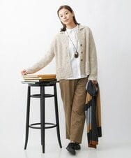 NR3AW05120 GIANNI LO GIUDICE(小さいサイズ)(メゾン ドゥ サンク) カラーブロック大判ストール ブラック・ホワイト系