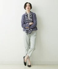 NR3ET06110 GIANNI LO GIUDICE(小さいサイズ)(メゾン ドゥ サンク) ゼブラ柄ワッシャー加工ストール チャコールグレー×オフホワイト