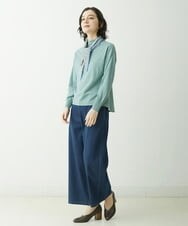 NR3EU80080 GIANNI LO GIUDICE(小さいサイズ)(メゾン ドゥ サンク) コモンプリントプリーツスカーフ ライトブルー系