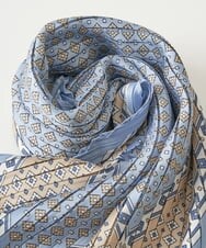 NR3EU80080 GIANNI LO GIUDICE(小さいサイズ)(メゾン ドゥ サンク) コモンプリントプリーツスカーフ ライトブルー系