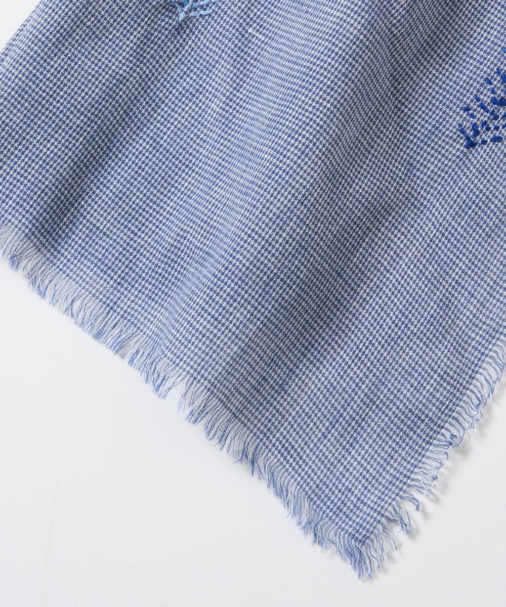 NR3EW01190 GIANNI LO GIUDICE(小さいサイズ)(メゾン ドゥ サンク) インド刺繍コットンストール ライトブルー