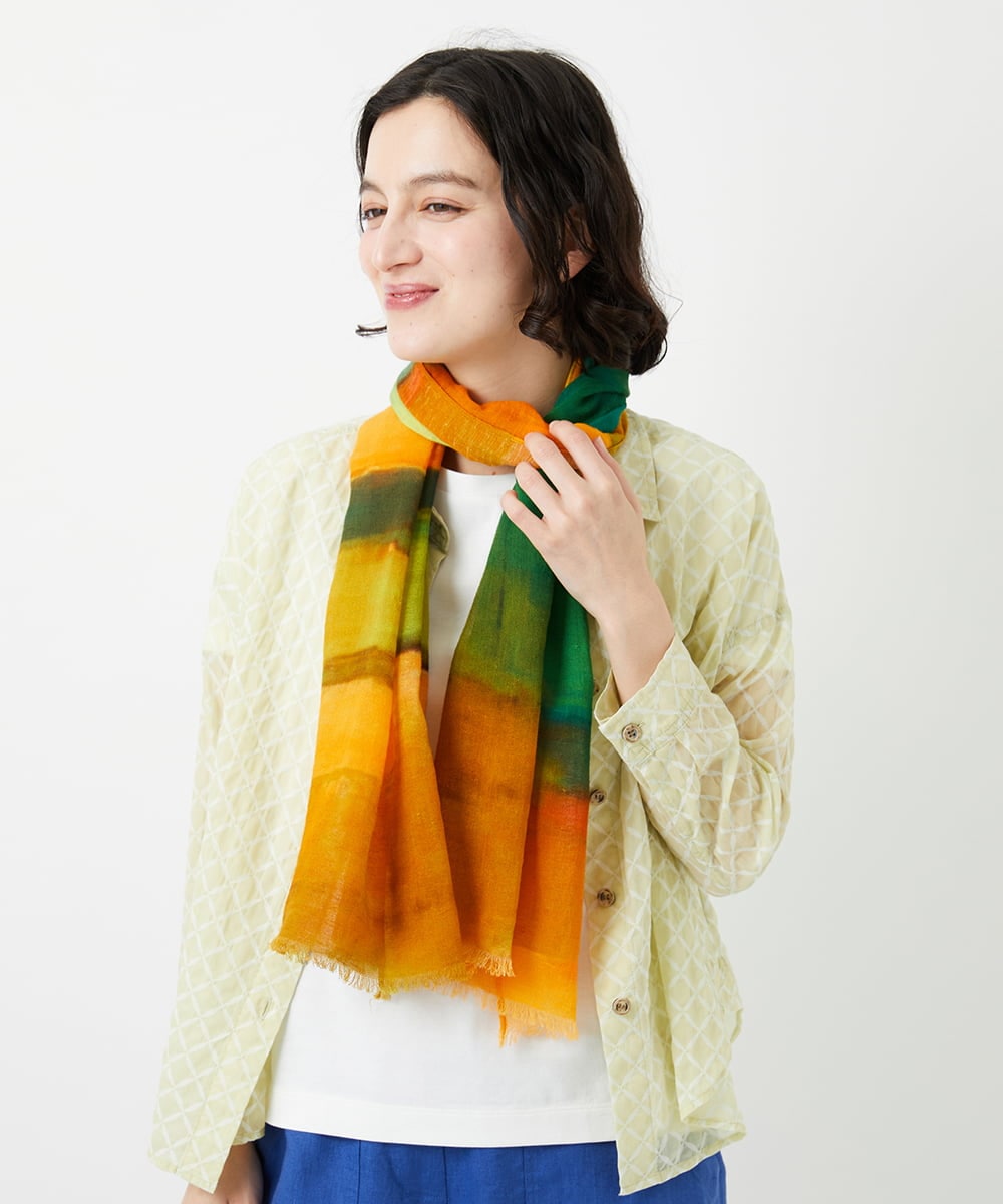 NR3GE44130 GIANNI LO GIUDICE(小さいサイズ) ブルーリーボーダーストール